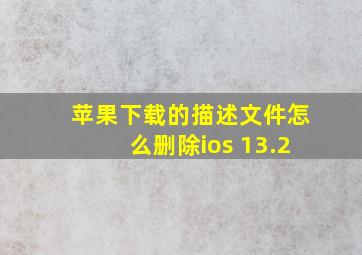 苹果下载的描述文件怎么删除ios 13.2